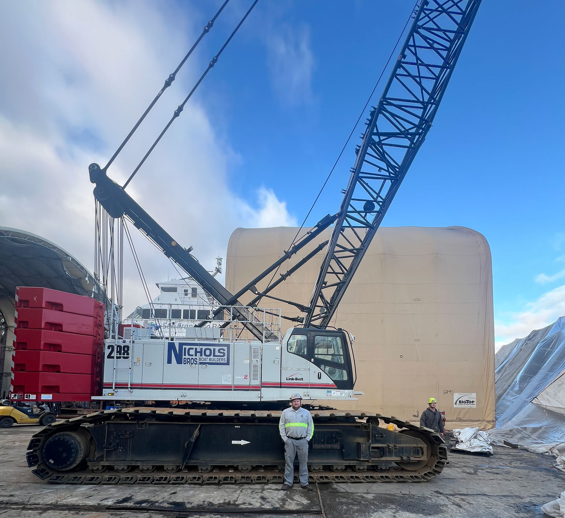 Kevin Williams of Crane Safe LLC standing in front of a crane