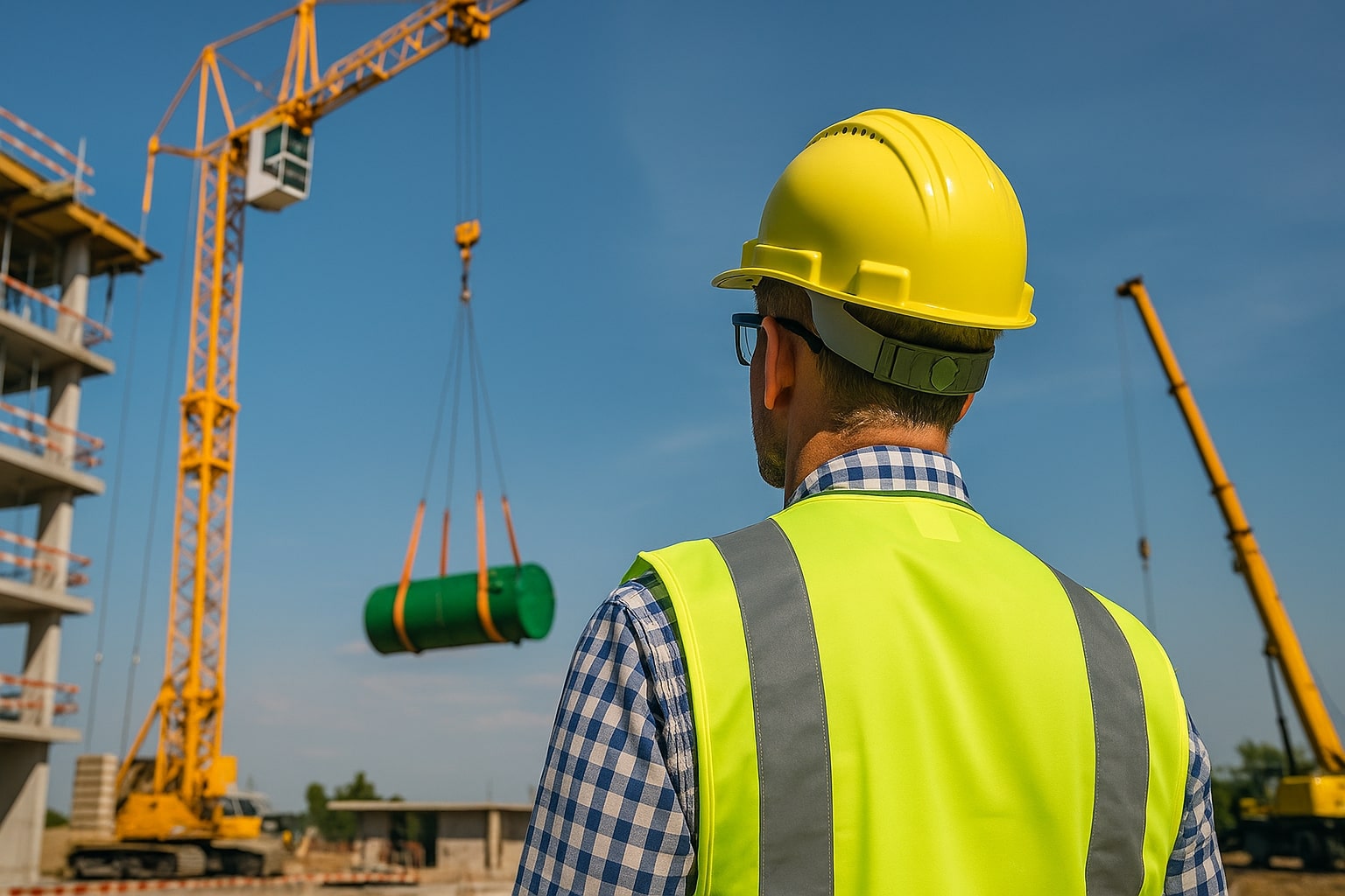 Image of an inspector looking over a job site | Crane Safe LLC